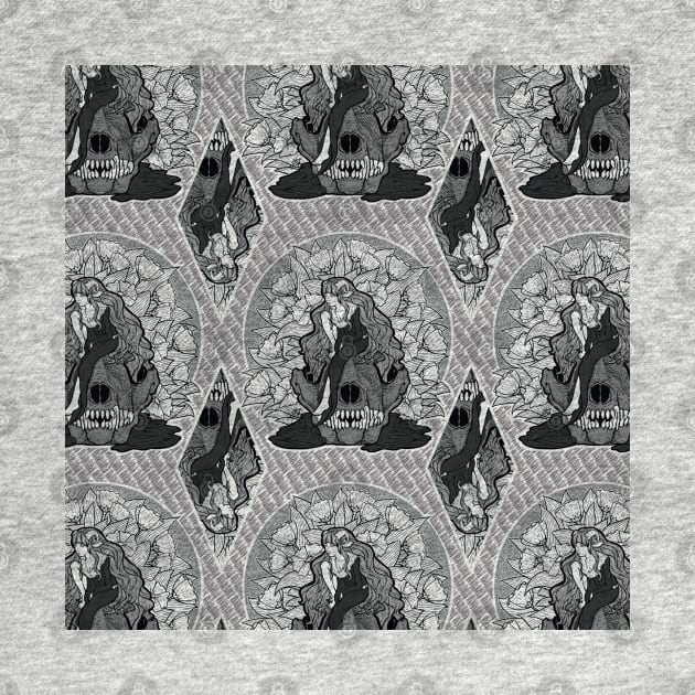 The Lamb and the Wolf Seamless Pattern by zarya_kiqo